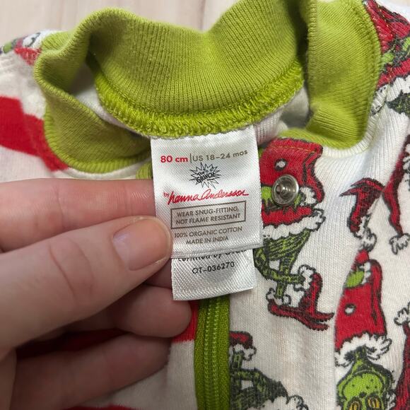 Hanna Andersson Set of 2 Christmas One Piece Zip Up Pajamas 18-24 Months - Picture 5 of 6